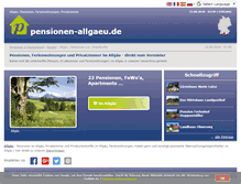 Tablet Screenshot of pensionen-allgaeu.de
